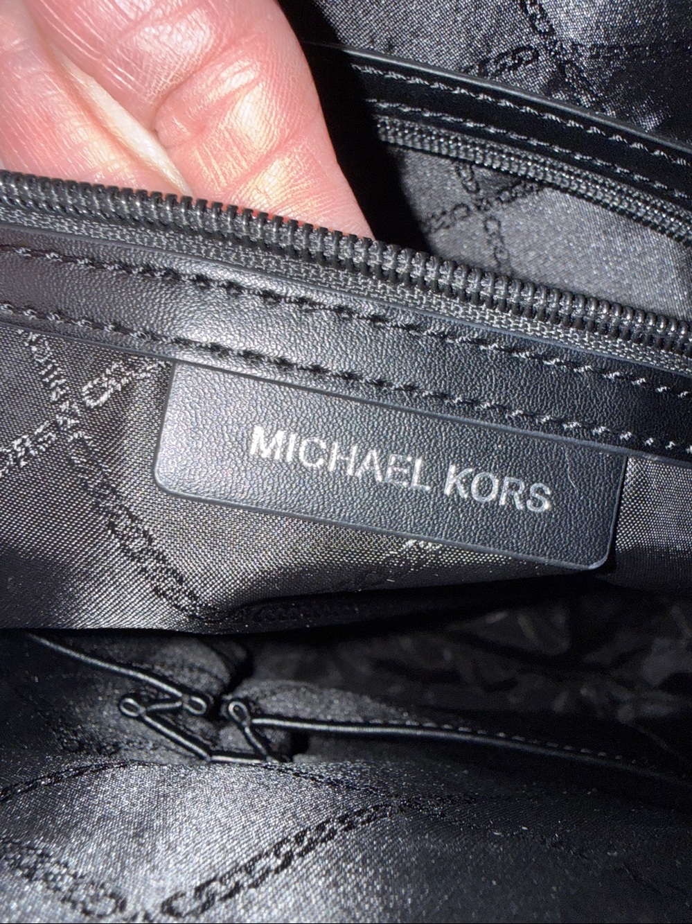 Michael Kors Black MK Logo Tote with Leather Trim - Picture 6 of 6
